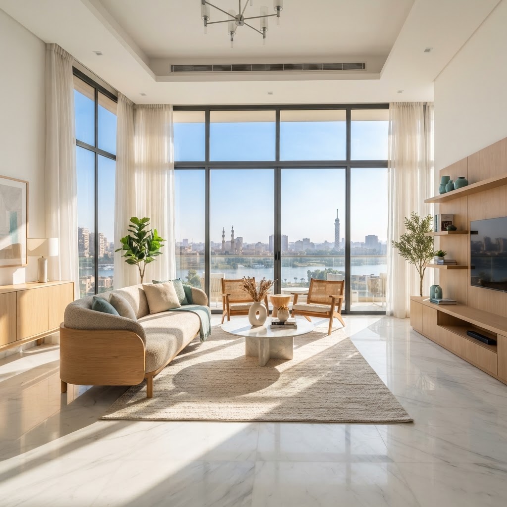 Clean modern living room